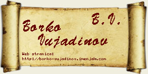 Borko Vujadinov vizit kartica